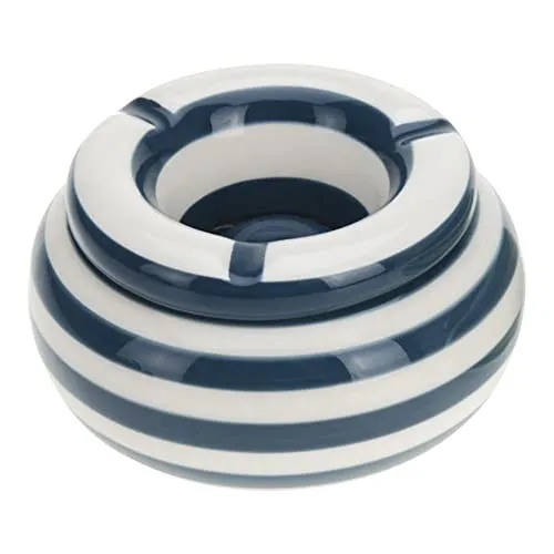 Keramik Windascher, Aschenbecher, Streifen, 3 Einschnitte, Färbig Sortiert, 110mm Durchmesser