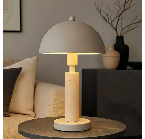 GLOBO LIGHTING Tischlampe aus Travertin mit LED, Warmweiß - Elegante Tischleuchte aus Travertin, ideal für Nachttisch oder Arbeitszimmer. Inklusive warmweißem LED-Leuchtmittel für eine gemütliche Atmosphäre.