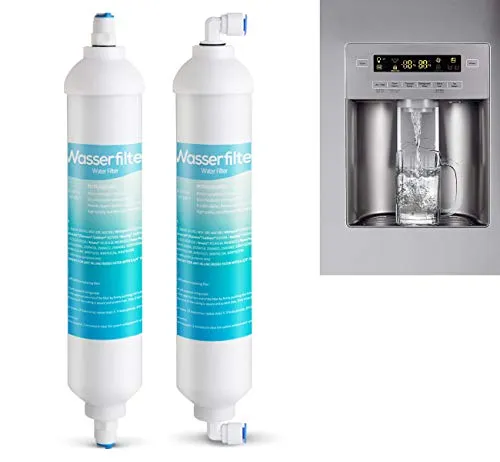 ilauke 2 x Wasserfilter für Samsung Aqua Pure Plus LG AEG Ersatz Externer Kühlschrank Wasser Filter mit 4x 1/4