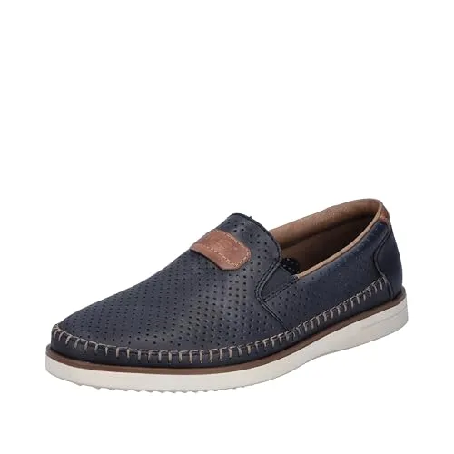 Rieker Herren B2356 Slipper - Blau, 43 EU - Slipper & Mokassins für Herren, aus echtem Leder für optimalen Komfort und Stil.