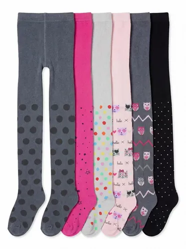 TupTam Strickstrumpfhose 6er Pack für Mädchen - Bunt gemusterte Strickstrumpfhosen aus weicher Baumwolle, perfekt für jede Jahreszeit. Bequemer Sitz und tolle Motive für kleine Fashionistas!