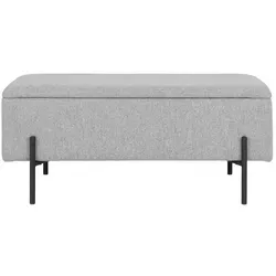 ebuy24 Bank Watford Sitzbank mit Aufbewahrung - Hellgrau - Sitzbank mit praktischer Aufbewahrung, 95 cm breit und ideal für Flur oder Wohnzimmer, aus strapazierfähigem Polyester und Sperrholz gefertigt.