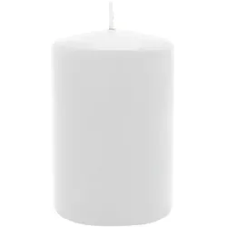 Stumpenkerze aus Paraffin, Weiß, WENZEL, 80/60 mm, Brenndauer ca. 22h, selbstverlöschend
