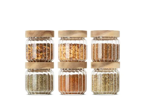 Econovo Vorratsglas geriffelt, 6-tlg. Set von Econovo