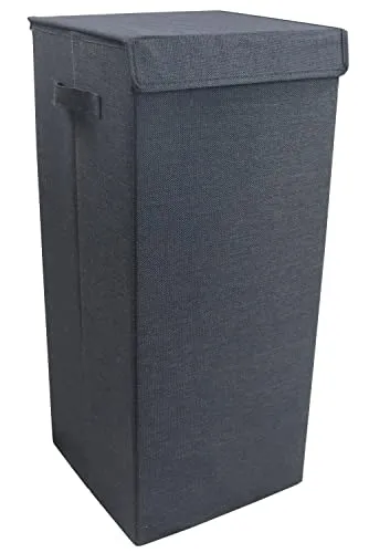 VCM Wäschekorb Dreso L Anthrazit - Wäscheboxen mit elegantem Design, ideal zur stilvollen Aufbewahrung von Wäsche und mit praktischem Deckel für mehr Ordnung.