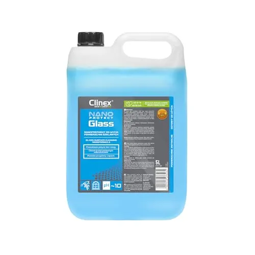 Clinex Glasreiniger Flüssigkeit Nano Protect 5 Liter/ 5000 ml/Intensiv-Hochglanzreiniger für streifenfreien Glanz/Fensterreiniger/Glas und Spiegel Reiniger, streifenfreie Reinigungsformel