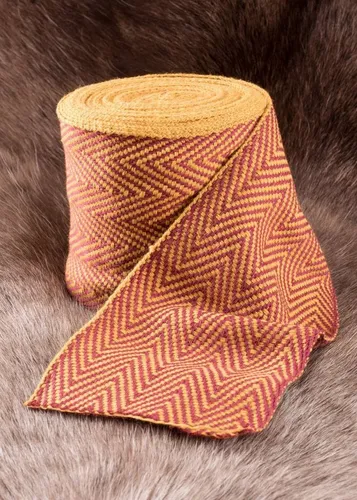 Battle-Merchant Mittelalter Fischgrätband | 7m Baumwollband für Wadenwickel - Kostüme: Hochwertiges 7m Baumwollband in Fischgrätbindung, ideal für authentische Wikinger- und Ritterkostüme. Perfekt für Mittelaltermarkt, Fasching und LARP.