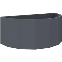 vidaXL Pflanzkübel Anthrazit 90 x 45 x 35 cm aus Stahl - Moderner halbrunder Pflanzkübel aus robustem Stahl, ideal für Gärten und Terrassen. Das stilvolle Design verleiht deinem Außenbereich einen besonderen Akzent und ist pflegeleicht.