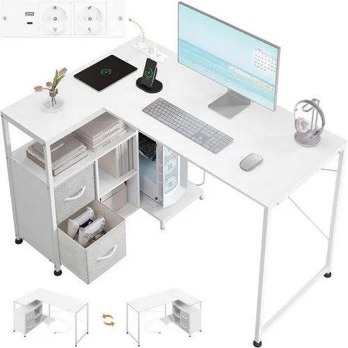 Woltu Eckschreibtisch L-Form mit Regal von WOLTU