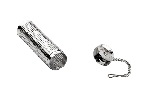 Teesieb Edelstahl mit Kette – Teebrüher für perfekten Tee - Hochwertiges Teesieb aus Edelstahl, zylindrisch mit Bajonettverschluss. Ideal für Esszimmer und Küche, spülmaschinengeeignet und sorgt für aromatischen Tee.