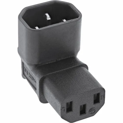 InLine® Netzadapter IEC 60320 C14 / C13 oben/unten gewinkelt 3pol. Kaltgeräte