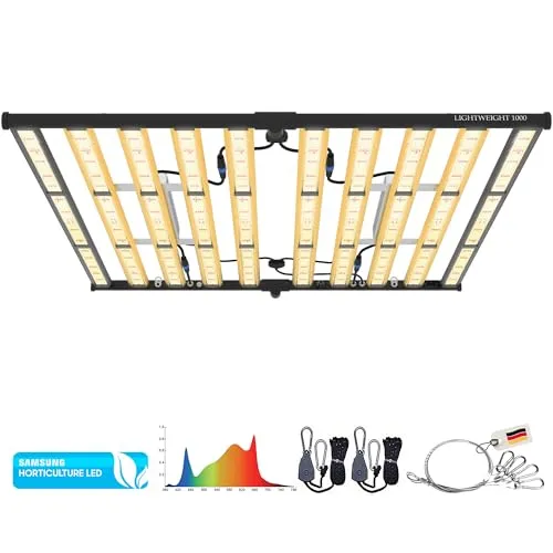 THE GROW 1000 Watt LED Pflanzenlampe - Vollspektrum LED mit Dimmer für optimales Pflanzenwachstum, ideal für alle Wachstumsphasen. Energieeffizient und geräuschlos, perfekt für Growzelte.