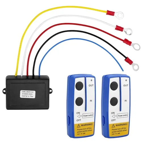 QWORK® Fernbedienung für seilwinde, Elektrische Seilwinde Funkfernbedienung, Reichweite 30–70 m, 12V, Batterien Nicht inbegriffen