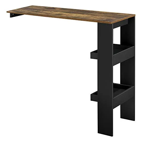[en.casa] Bartisch Bromölla - Wandmontage Stehtisch mit Ablagen - Bartisch & -theken, stilvoller Stehtisch für Wandmontage mit zwei Ablagen für optimalen Stauraum und einfach zu reinigen.
