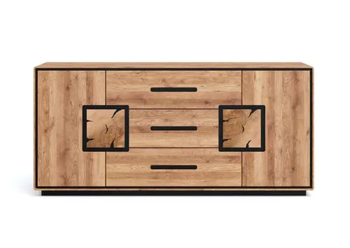 Main Möbel Sideboard Zarah 165x77cm Wildeiche - Elegantes Sideboard aus massiver Wildeiche mit Softclose-Funktion, ideal für stilvolle Aufbewahrung und Organisation in deinem Zuhause.