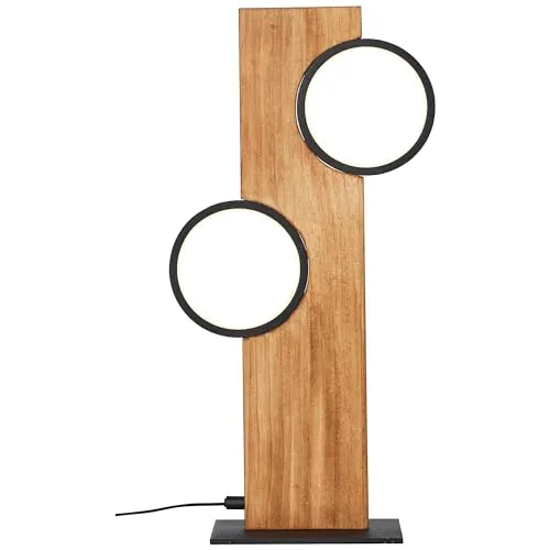 Tischleuchte Cheesy - Modernes Design in Matt Schwarz - Lampen: Elegante Tischlampe aus Holz und Metall, mit warmweißem Licht (3000 K) und 1300 lm, ideal für gemütliche Wohnräume.