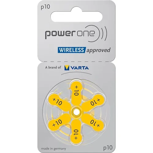 Varta power one Typ 10 - 6er-Blister Knopfzelle 1,45V - Batterien mit Zink-Luft-Technologie, ideal für Hörgeräte, bietet zuverlässige Energie und lange Lebensdauer.