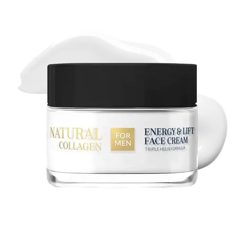 REVOUS - Gesichtscreme Männer mit Kollagen, Sheabutter, Squalan – Gesichtpfelge Feuchtigkeitscreme Herren - Anti Aging - Strafft Intensiv, Glättet Fältchen - Spendet Tiefenwirksam Feuchtigkeit - 50ml