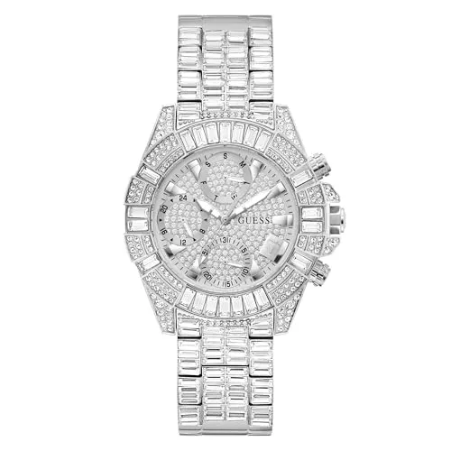 Guess Damen Analog Quarz Uhr mit Edelstahl Armband GW0812L1 in silber von GUESS