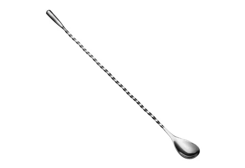 ich-zapfe Rührhaken Barlöffel Gedreht Teardrop mit Metallknauf (31 cm) - Edelstahl, Für, Cocktails & Longdrinks