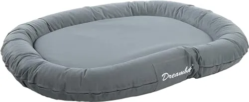 Flamingo Dreambay Ovales Hundebett 120x90 cm - Hundebett für große Rassen, extra geräumig und komfortabel mit hochwertiger Mikrofaserpolsterung für optimale Gelenkunterstützung.