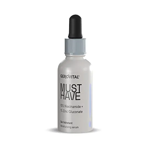 Gerovital Niacinamid Serum 10% + Zink 1% – Anti-Unreinheiten & Poren – Feuchtigkeitsspendendes Gesichtsserum für klare, strahlende Haut – 30 ml