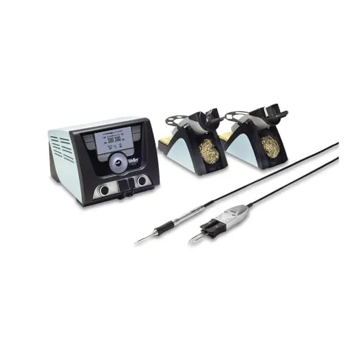 WELLER WX 2021 - Hochleistungs-Lötstation - Lötgeräte mit 2-Kanal-Versorgungseinheit, 255 W Gesamtleistung und digitaler Temperaturregelung. Ideal für präzise Arbeiten in der HF-Technik und LED-Technik.