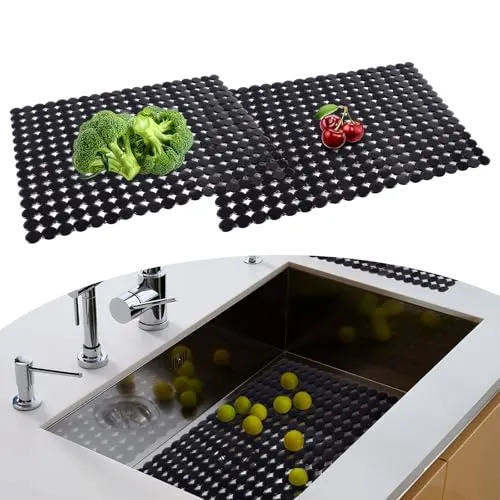 Stück Kitchen Sink Protector Mat , PVC Spülbeckenmatte Edelstahl/Keramische Spülbecken Schutzmatte für Küch, Zuschneidbare Abtropfmatte für Küche und Bad, Gegen Kratzer, 40x30cm 2