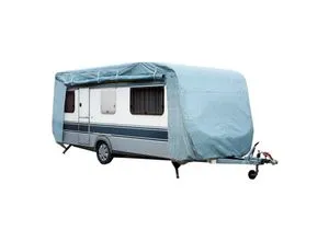 GreenYard Abdeckplane für Wohnwagen oder Wohnmobile Größe L 610 x 250 x 220 cm - Camping-Zubehör: Strapazierfähige und UV-beständige Abdeckplane für optimalen Schutz Ihres Wohnwagens vor Witterungseinflüssen und Staub.