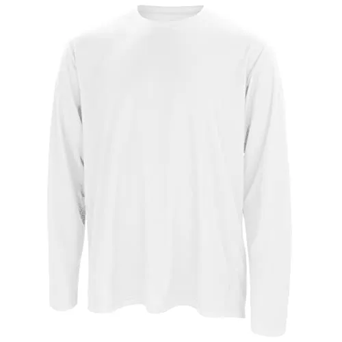Spiro Herren Quick Dry Performance Langarm T-Shirt, Weiß, Größe L