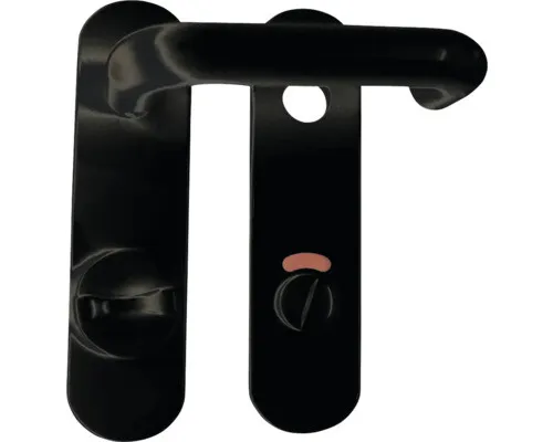 Kurzschildgarnitur Nylon schwarz WC für Bad + WC Türen in schwarz von Alpertec