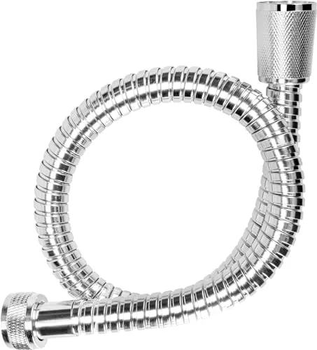 Cornat Brauseschlauch - 50 cm Länge - Edelstahl verchromt - Extrem Belastbar - 1/2 Zoll Anschluss - verchromt / Duschschlauch / Ersatzschlauch für Dusche & Badewanne / TECBW3323