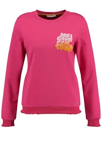 KEY LARGO Damen WSW Feel Good Round Pullover, pink (1321), M - Pullover für Damen aus hochwertigem, weichem Stoff für maximalen Komfort. Lockerer Schnitt, ideal für Freizeit und Alltag, perfekt kombinierbar mit Jeans oder Leggings.