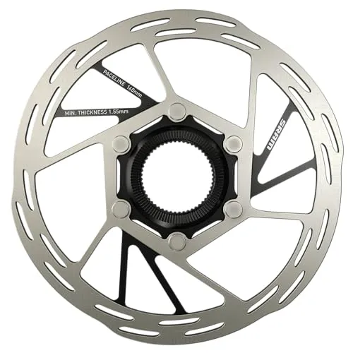 SRAM Paceline CenterL Bremsscheiben, Schwarz/Silber, One Size - Bremsscheiben für höchste Bremsleistung und optimale Beständigkeit in kritischen Situationen, ideal für anspruchsvolle Fahrer.