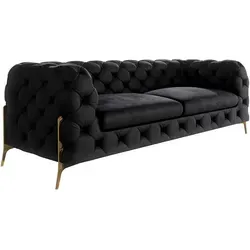 S-Style Chesterfield-Sofa 3-Sitzer Ashley in gold von S-Style Möbel