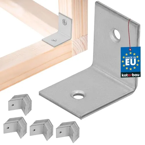 KOTARBAU® 50 STK. Winkelverbinder 30x30x25mm verzinkter Stahl Silber Schwerlastwinkel Balkenverbinder Möbelwinkel Winkelblech Holzverbinder Regalwinkel Winkel Verzinkt Stabil Langlebig Stahlwinkel
