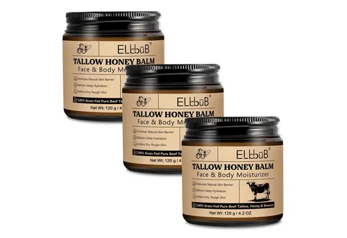 P-Beauty Tallow Honey Balm - Feuchtigkeitscreme für Gesicht und Körper - Anti-Aging-Creme mit 100% natürlichen Inhaltsstoffen, spendet intensive Feuchtigkeit und stärkt die Hautbarriere. Ideal für trockene Haut und für die ganze Familie geeignet.