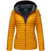 MARIKOO Damen Steppjacke B857 - Übergangsjacke mit Kapuze - Funktionsjacken mit hochwertiger Verarbeitung und weichem Obermaterial, ideal für Frühjahr und Übergangszeiten. Ausgestattet mit zwei seitlichen Reißverschlusstaschen für praktische Nutzung.