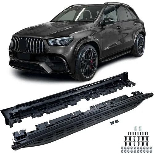 Alu Trittbretter Black Edition Flankenschutz OE Look für Mercedes GLE V167 18-23