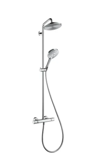 Hansgrohe Raindance S Showerpipe 240 1jet mit Thermostat - Chrom - Duschsysteme & -paneele, bietet ein luxuriöses Regenwasser-Erlebnis mit präziser Temperaturkontrolle für entspannende Duschen.