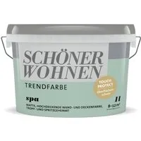 Schöner Wohnen Trendfarbe matt 1 L - Farbe: Spa - Farben für Innenanstriche, hochdeckend und scheuerbeständig mit Touch Protect-Ausstattung gegen Schreib-Effekt, ideal für Allergiker und vielseitig einsetzbar.