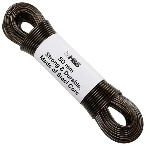 H&S Wäscheleine mit Stahlkern - 50m Lang - Extra Stark mit Farbechter Beschichtung Nicht Nur für Ihre Wäschespinne Draußen - Wäscheleine Stabil & Robust - Outdoor & Camping Zubehör - Vanlife Zubehör