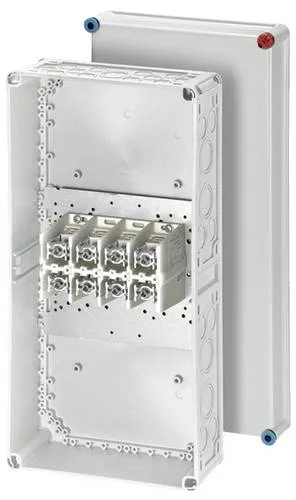 Hensel 3900225 Abzweigdose halogenfrei - Hochwertige Abzweigdose aus Thermoplast, plombierbar und ideal für Aufputz-Anwendungen. Flexible Installation für Aluminium- und Kupferleiter bis 240 mm², 4-polig.