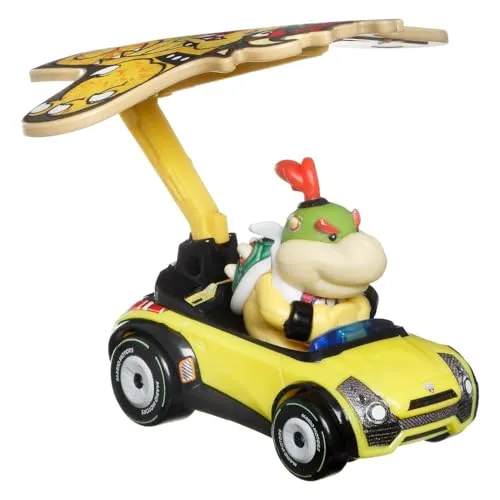 Hot Wheels Miniaturauto Mario Kart Glider Bowser Jr. Sports Cup Glider Super Mario – Maßstab 1:64, Länge 5 cm