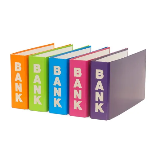 Bankordner / 140x250mm / je 1x orange, hellgrün, hellblau, pink und lila 5