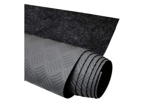 Antirutschmatte Gumimatte 300 x 200 cm - Riffelblech Optik Schwarz - Sportmatte aus strapazierfähigem PVC, schützt Böden vor Kratzern und Schrammen. Ideal für Autos, Büros, Garagen und mehr. Einfach zuschneidbar für individuelle Anpassungen.