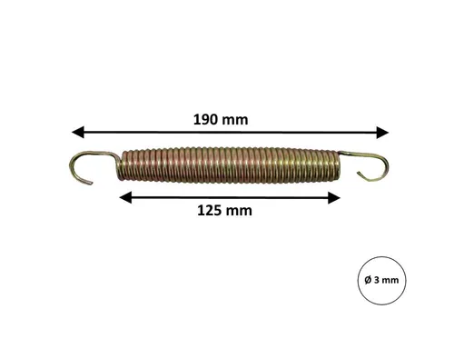 walexo Gartentrampolin Trampolinfedern Stahlfedern Zugfedern Spannfedern 19,0 cm (190 mm), (3 tlg)