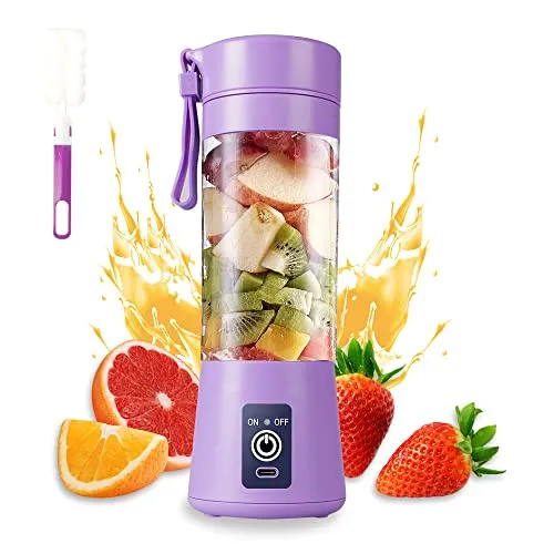 Tragbarer Mixer Smoothie Maker mit USB-Ladefunktion – 380 ml, 6 Klingen, leicht und sicher