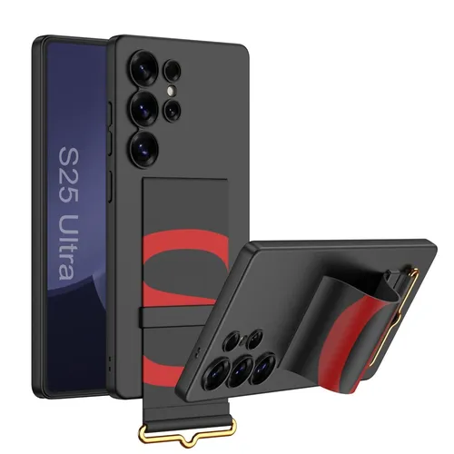 Produktbild Für Samsung Galaxy S25 Ultra GKK Ultra dünne Hülle mit Armband Halter Schwarz