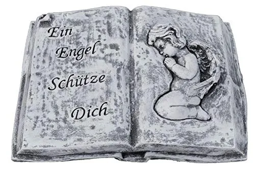 Grabschmuck Steinguss Buch EIN Engel schütze Dich, Frost- und wetterfest